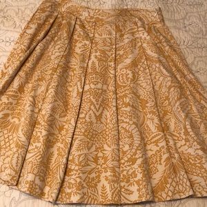 Mustard silk and cotton circle skirt